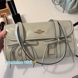 NWT Coach Bridget Flap Shoulder Bag With Bows CDY94 Gold/Light Pistachio